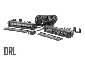 8 Inch Black Series LED Light Bar Single Row Cool White DRL Pair Rough Country