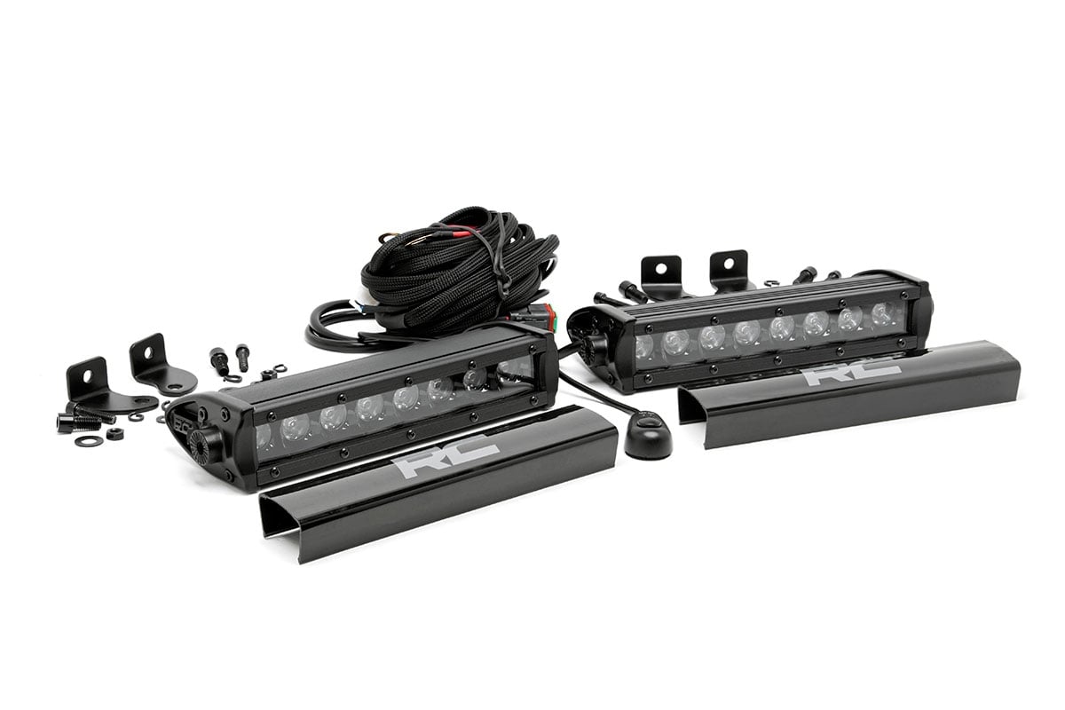 8 Inch Black Series LED Light Bar Single Row Pair Rough Country