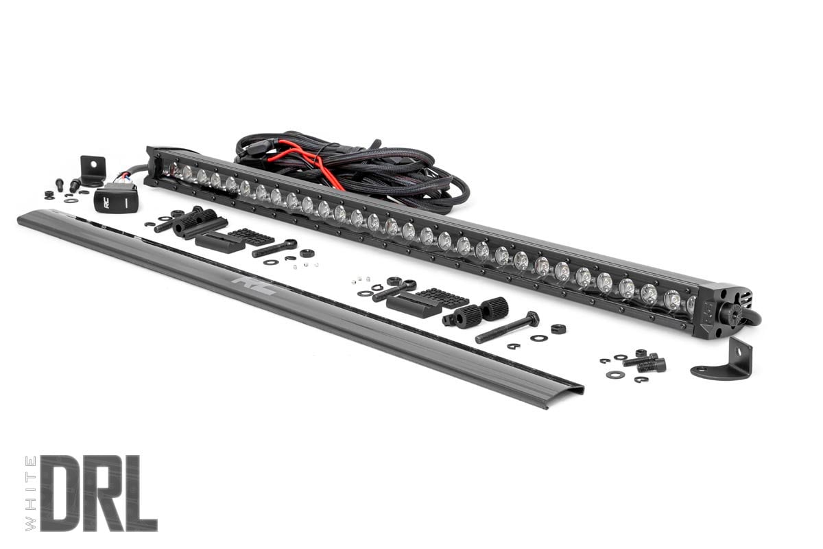 30 Inch Black Series LED Light Bar Single Row Cool White DRL Rough Country