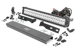 LED Light Kit Bumper Mount 20 Inch Chrome Dual Row Amber DRL Jeep Grand Cherokee WK2 (11-20) Rough Country