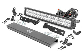 LED Light Kit Bumper Mount 20 Inch Chrome Dual Row Amber DRL Jeep Grand Cherokee WK2 (11-20) Rough Country