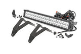 LED Light Kit Bumper Mount 20 Inch Chrome Dual Row White DRL Ram 1500 (19-24) Rough Country