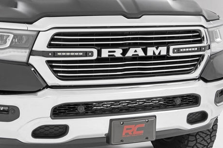 Dual 6in LED Grille Kit Black Slimline Ram 1500 2WD/4WD (2019-2024) Rough Country