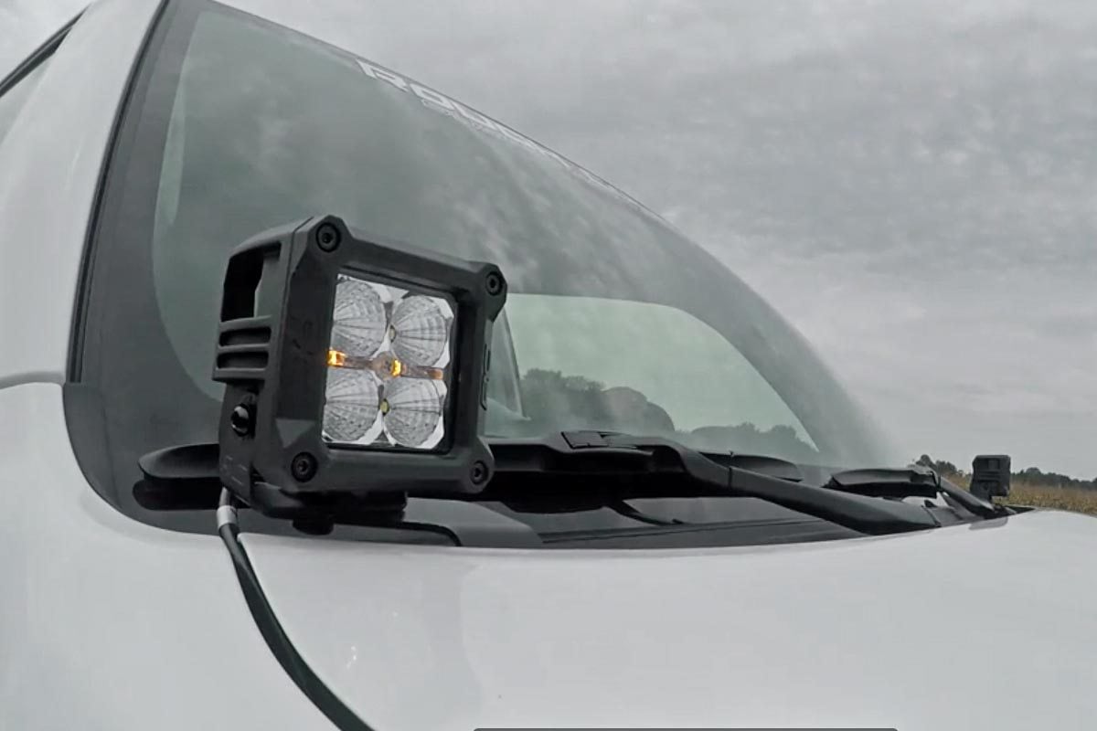 LED Light Kit Ditch Mount 3 Inch Chrome Wide Angle Pair Rough Country