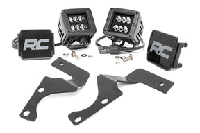 LED Light Kit Ditch Mount 2 Inch Black Spot Pair Toyota 4Runner (10-24) Rough Country