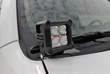 LED Light Kit Ditch Mount 2 Inch Black Pair White DRL Toyota 4Runner (10-24) Rough Country