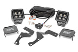 LED Light Kit Ditch Mount 2 Inch Black Pair White DRL Toyota 4Runner (10-24) Rough Country