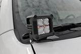 LED Light Kit Ditch Mount 2 Inch Black Pair Amber DRL Toyota 4Runner (10-24) Rough Country
