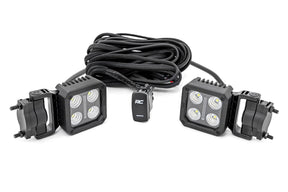 Black Series LED Light Pair 2 Inch Flood Swivel Mount Rough Country