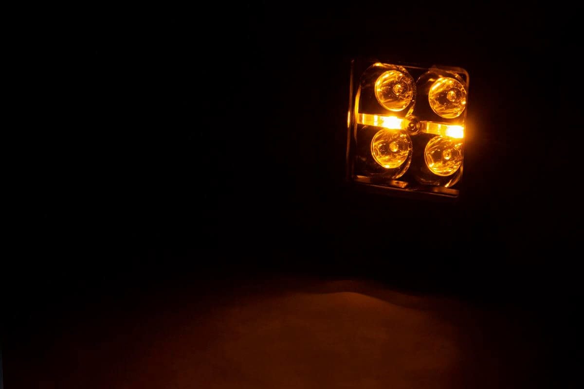 2 Inch Black Series LED Light Pods Flush Mount Amber DRL Rough Country