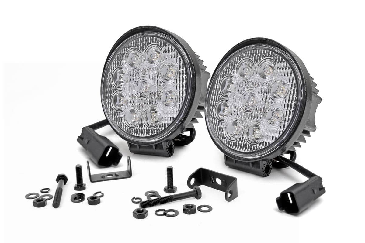 4 Inch Chrome Series LED Light Round Pair Rough Country