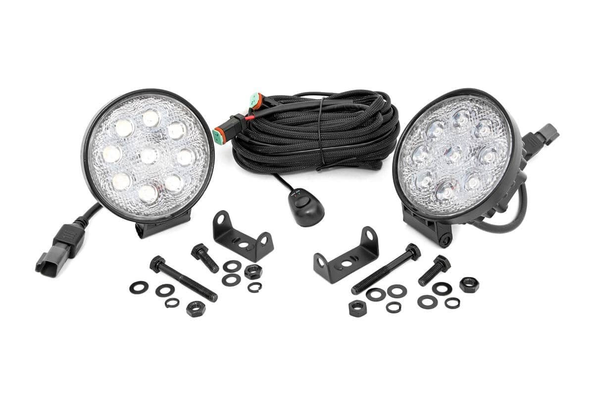 4 Inch Chrome Series LED Light Round Pair Rough Country