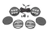 Black Series Halo LED Light Pair White/Amber DRL 6.5 Inch Round Rough Country