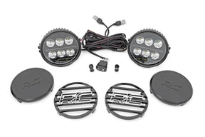 Black Series Halo LED Light Pair White/Amber DRL 6.5 Inch Round Rough Country
