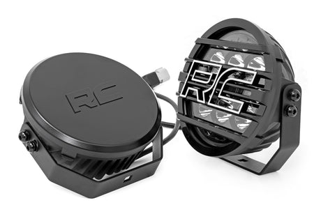 Black Series Halo LED Light Pair White/Amber DRL 6.5 Inch Round Rough Country