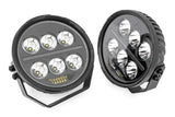 Black Series Halo LED Light Pair White/Amber DRL 6.5 Inch Round Rough Country