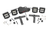 Quad LED Light Kit Cowl Mount 2 Inch Black Pairs Spot Jeep Gladiator JT/Wrangler JL (18-26) Rough Country