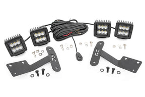 LED Light Kit Ditch Mount Dual 2 Inch Black Pairs Spot Toyota Tundra (14-21) Rough Country