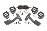 LED Light Kit Ditch Mount Dual 2 Inch Black Pairs Flood Toyota Tundra (14-21) Rough Country