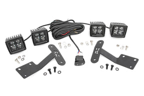 LED Light Kit Ditch Mount Dual 2 Inch Black Pairs Amber DRL Toyota Tundra (14-21) Rough Country