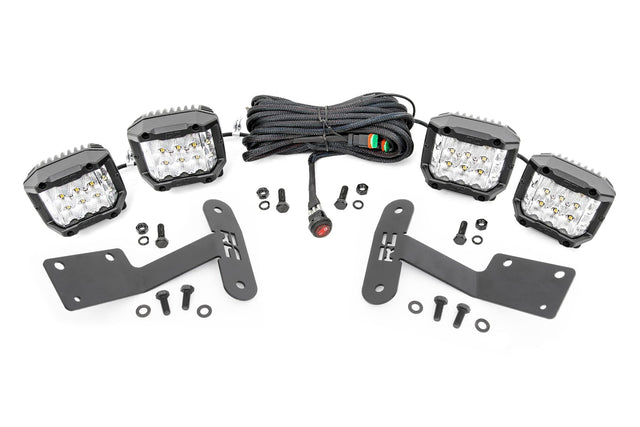 LED Light Kit Ditch Mount 3 Inch OSRAM Wide Toyota Tundra 2WD/4WD (14-21) Rough Country