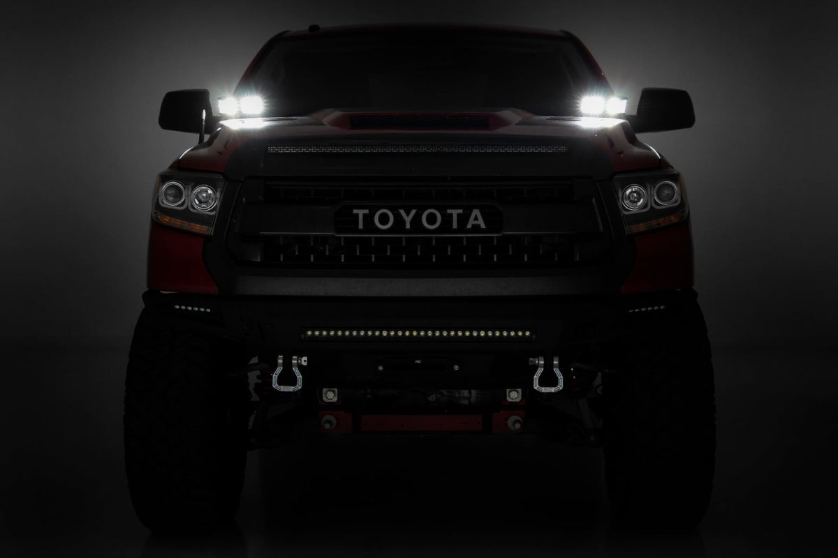 LED Light Kit Ditch Mount 3 Inch OSRAM Wide Toyota Tundra 2WD/4WD (14-21) Rough Country