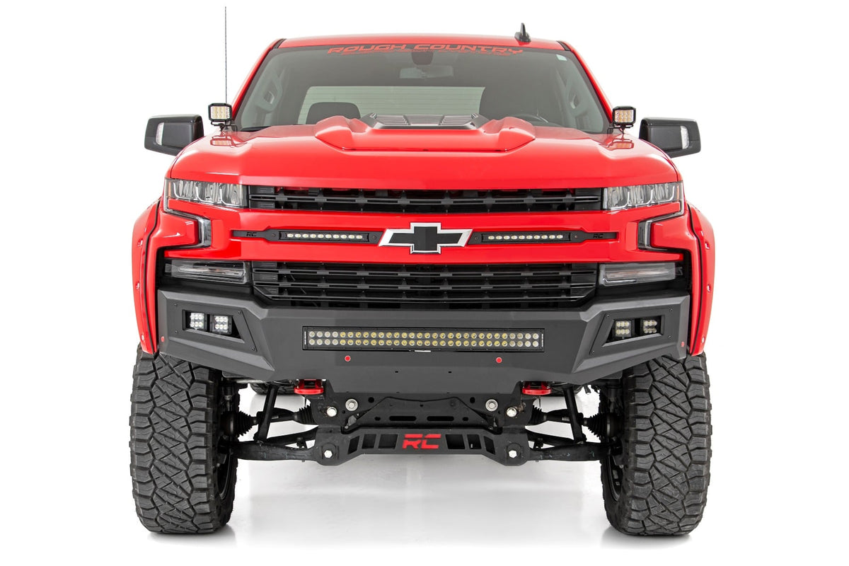 LED Light Kit Ditch Mount 2 Inch Black Pair Spot Chevy Silverado 1500 (19-26) Rough Country