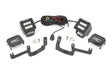 LED Light Kit Ditch Mount 2 Inch Black Pair Flood Chevy Silverado 1500 (19-26) Rough Country