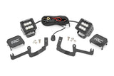LED Light Kit Ditch Mount 2 Inch Black Pair Flood Chevy Silverado 1500 (19-26) Rough Country