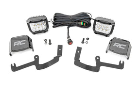 LED Light Kit Ditch Mount 3 Inch OSRAM Wide Chevy Silverado 1500 (19-26) Rough Country