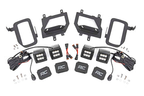 LED Light Kit Fog Mount Dual 2 Inch Black Pairs Spot/Flood Ford F-150 (15-17) Rough Country
