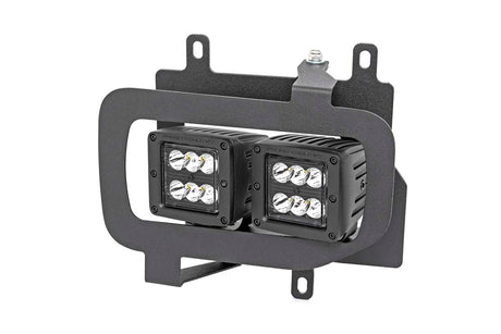 LED Light Kit Fog Mount Dual 2 Inch Black Pairs Spot/Flood Ford F-150 (15-17) Rough Country