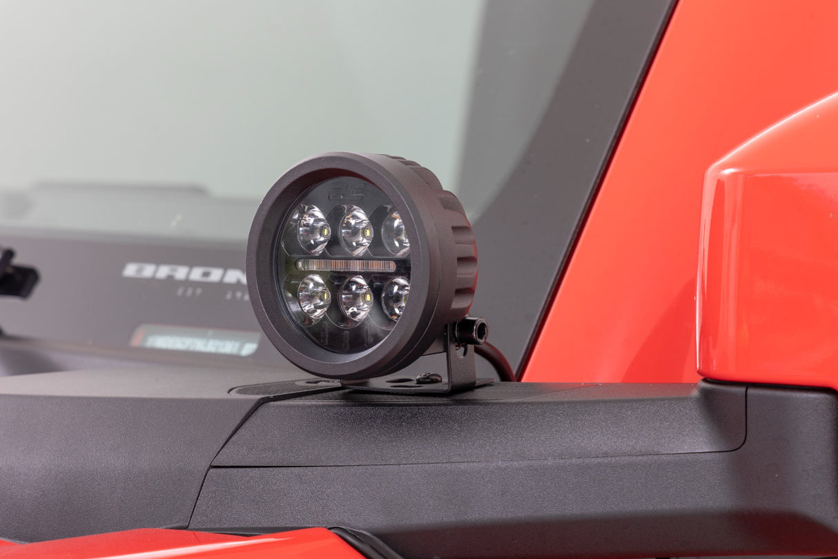 Black Series Round LED Light Pair 3.5 Inch Amber DRL Rough Country