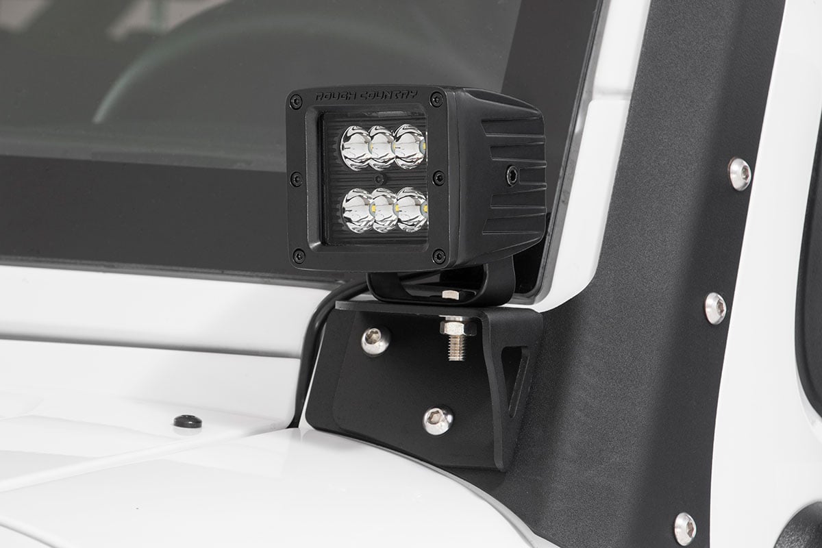 2 Inch Black Series LED Light Pods Spot Square Rough Country