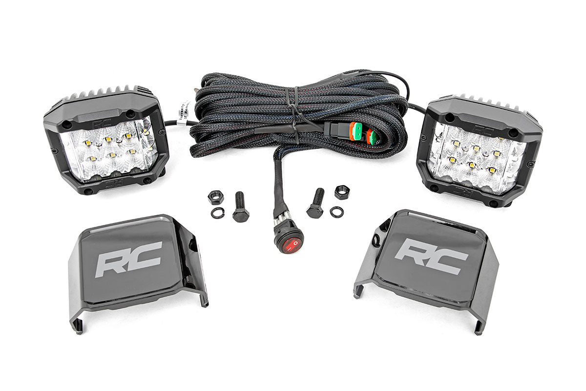 3 Inch Chrome Series LED Lights Wide Angle Osram Pair Rough Country