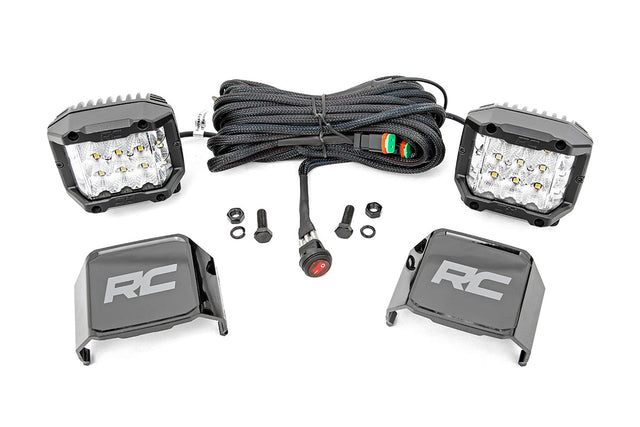 3 Inch Chrome Series LED Lights Wide Angle Osram Pair Rough Country