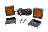 4 Inch LED Amber Light Pods Square Amber DRL Pair Rough Country