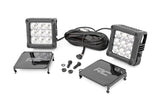4 Inch Chrome Series LED Light Pods Square White DRL Pair Rough Country