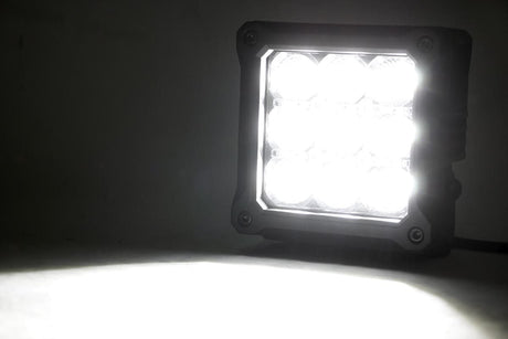4 Inch Chrome Series LED Light Pods Square White DRL Pair Rough Country