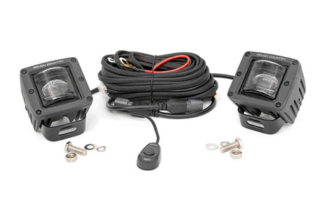 2 Inch Black Series LED Light Pods SAE Fog Pair Rough Country