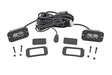 3x1.75 Inch Black Series Yellow LED Slim Aux SAE Fog Flush Mount Pair Rough Country