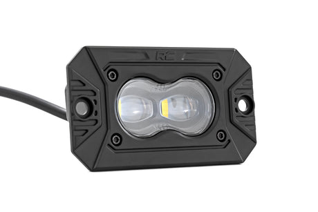 3x1.75 Inch Black Series Yellow LED Slim Aux SAE Fog Flush Mount Pair Rough Country
