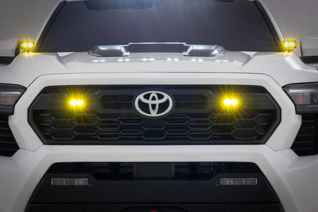 3x1.75 Inch Black Series Yellow LED Slim Aux SAE Fog Flush Mount Pair Rough Country