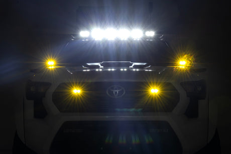 3x1.75 Inch Black Series Yellow LED Slim Aux SAE Fog Flush Mount Pair Rough Country