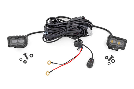 3x1.75 Inch Black Series LED Slim Aux SAE Fog Pair Rough Country