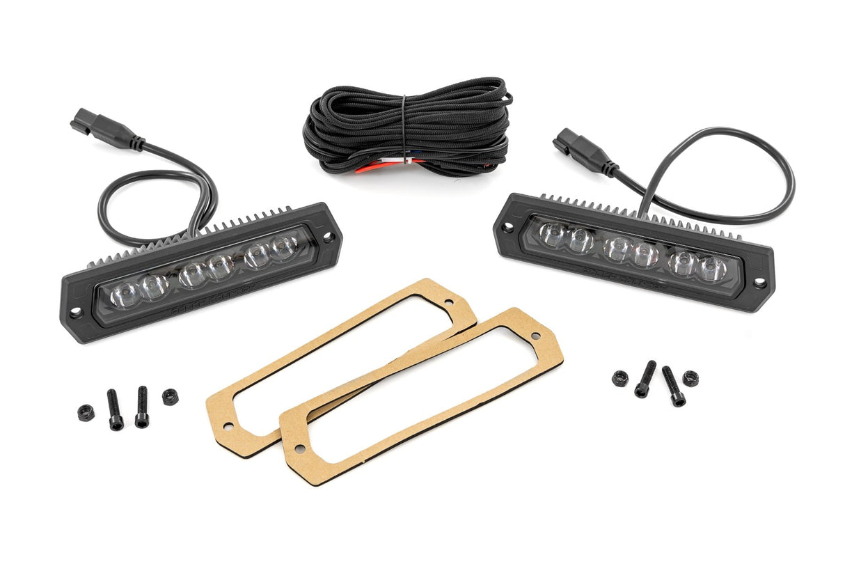 6 Inch Black Series LED Lights Flush Mount Pair Rough Country