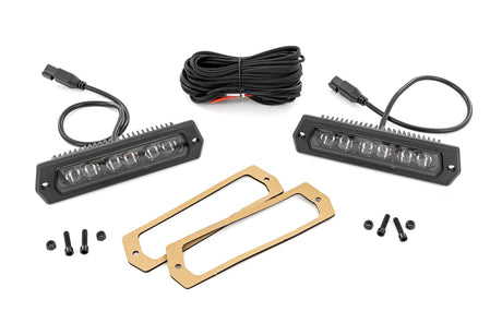 6 Inch Black Series LED Lights Flush Mount Pair Rough Country