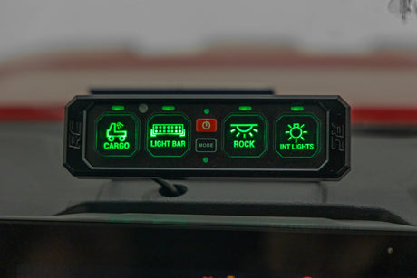 4 Gang Switch Panel RGB Backlit Buttons Multifunction Modes Rough Country