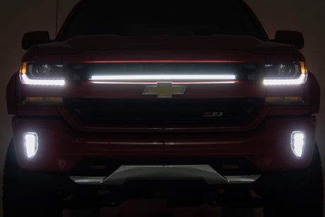 LED Light Kit Grille Mount 30 Inch DRL Chevy Silverado 1500 (16-18) Rough Country