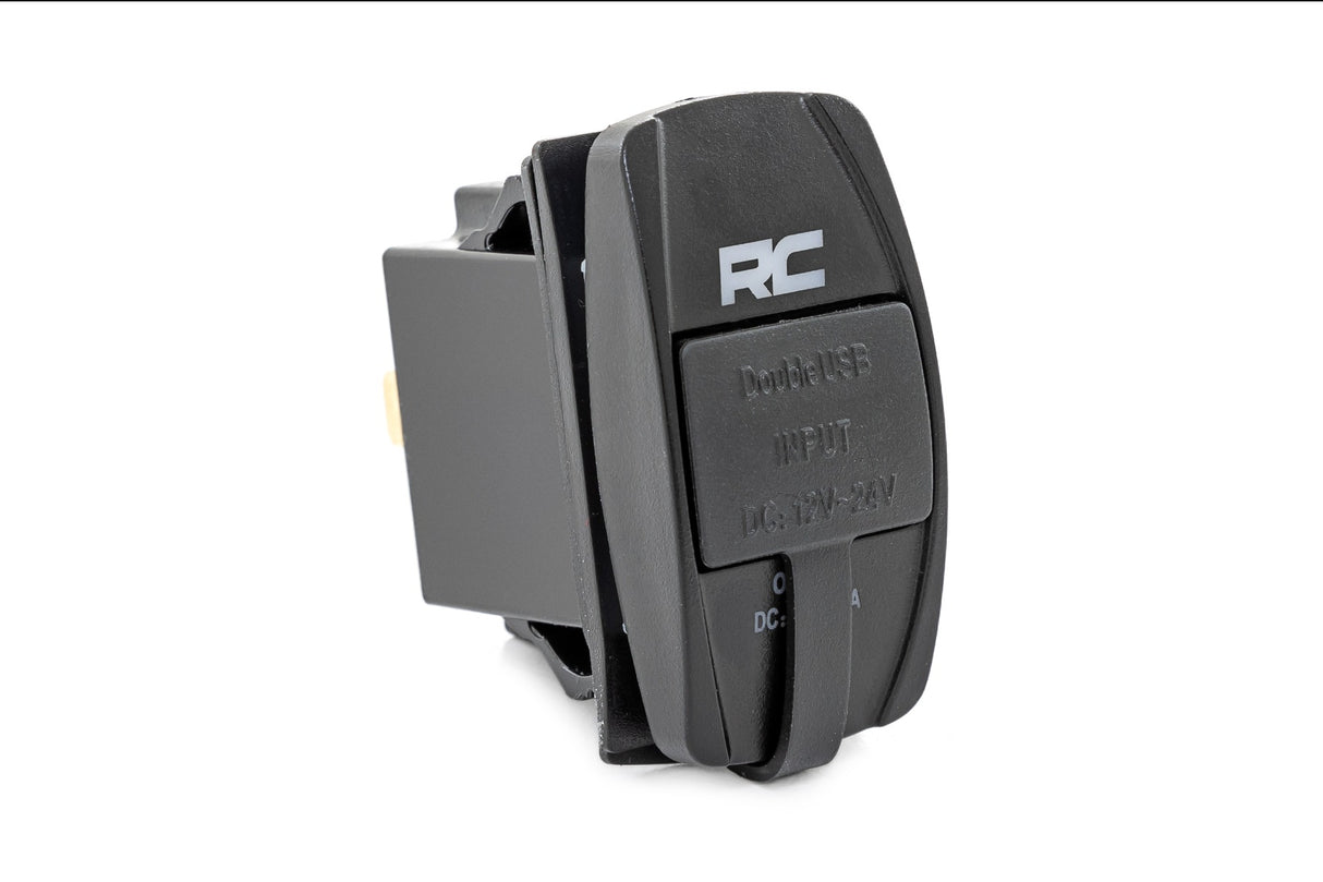 USB Switch Insert 2x1 with Logo Blue Back Light Rough Country